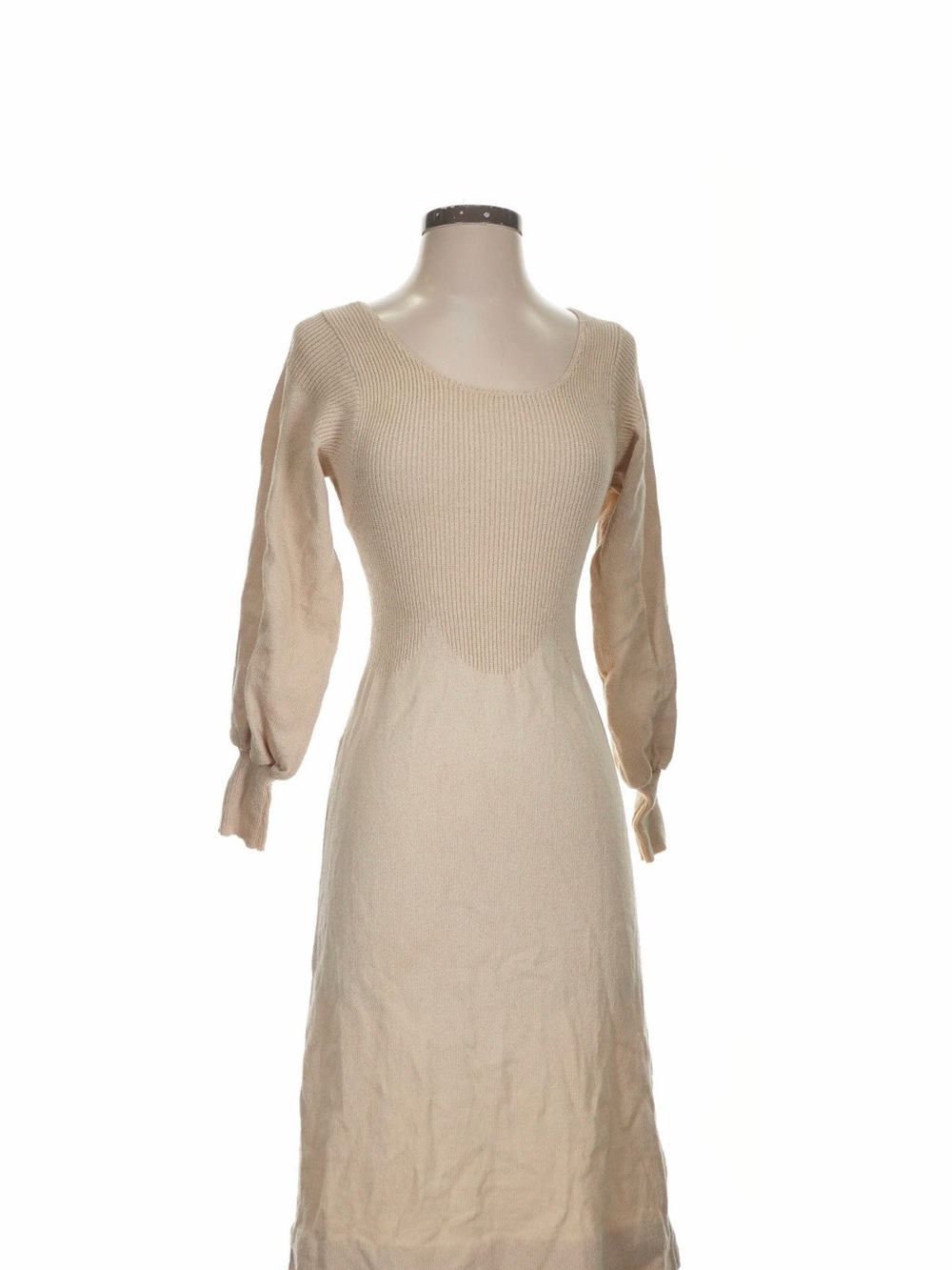 VTG 90s The Knit Group by E. Eygen Chunky Knit Cardigan Sweater Beige Cream XS
